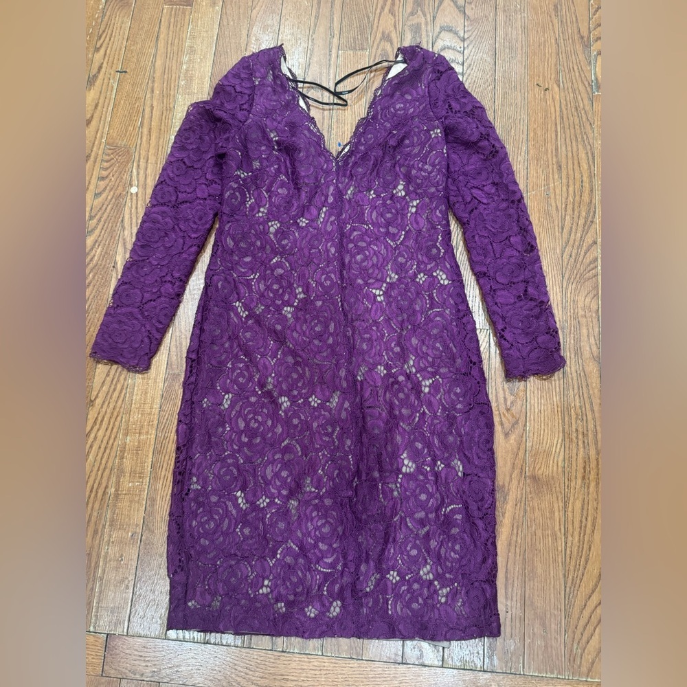 Vera Wang Purple Lace Accent Dress